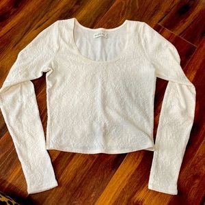 White long sleeve crop top.